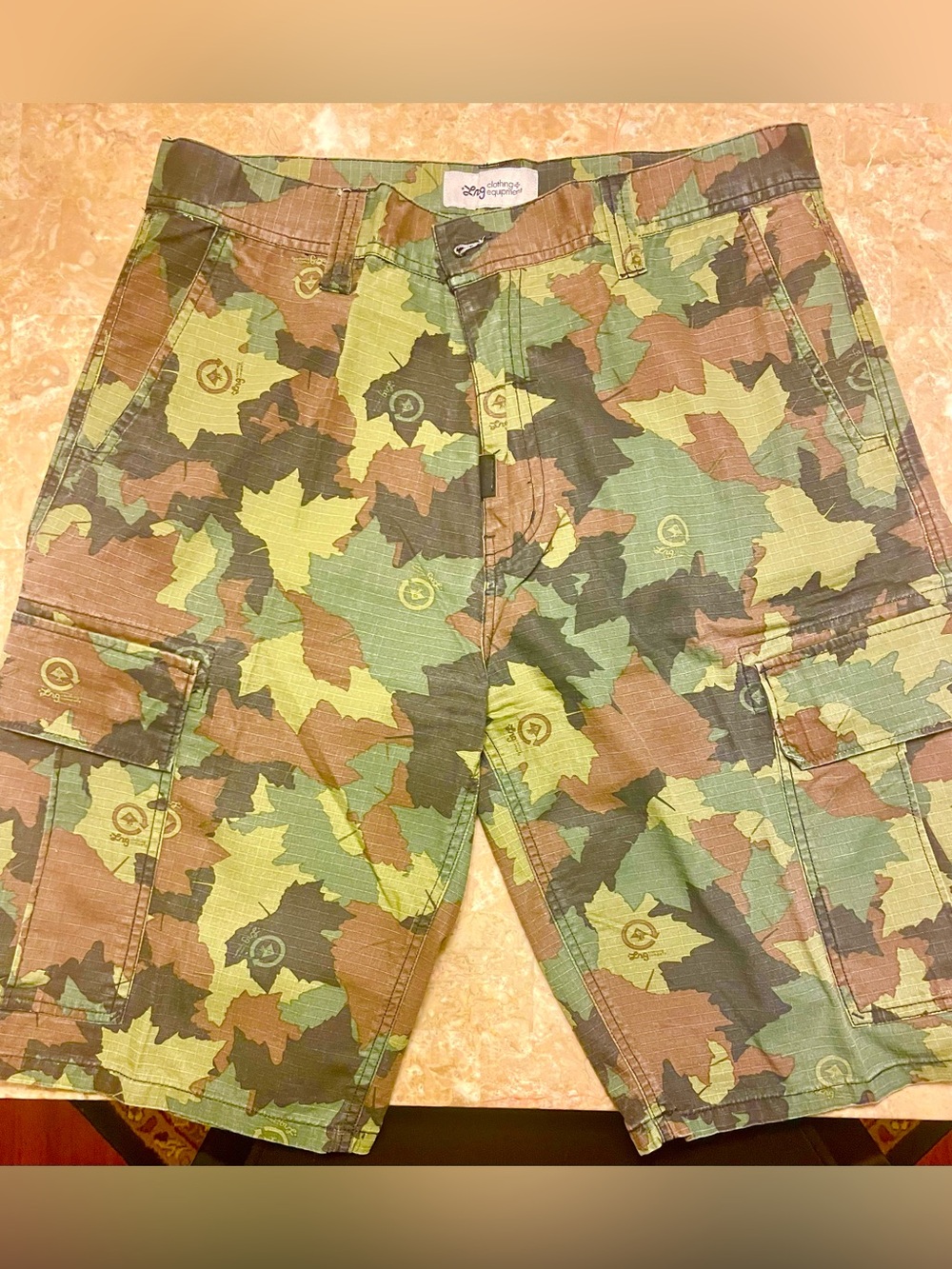 Lifted Research Group (LRG) Camouflage Cargo Shorts - Green/Brown Camo